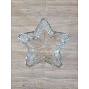 Libbey Star Shaped Glass Bowl Clear Holiday Candy Dish Christmas Trinket Bowl 5"